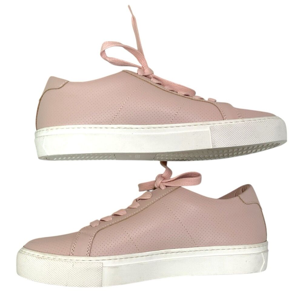 Greats Women's Size 8.5 Brooklyn Royale Pink & White Perforated Leather Sneakers - Picture 5 of 7